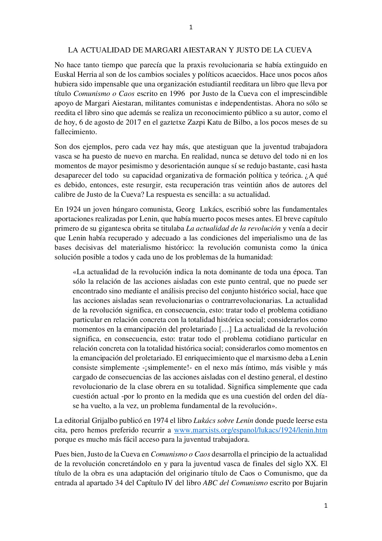 Texto de Iñaki Gil de San Vicente