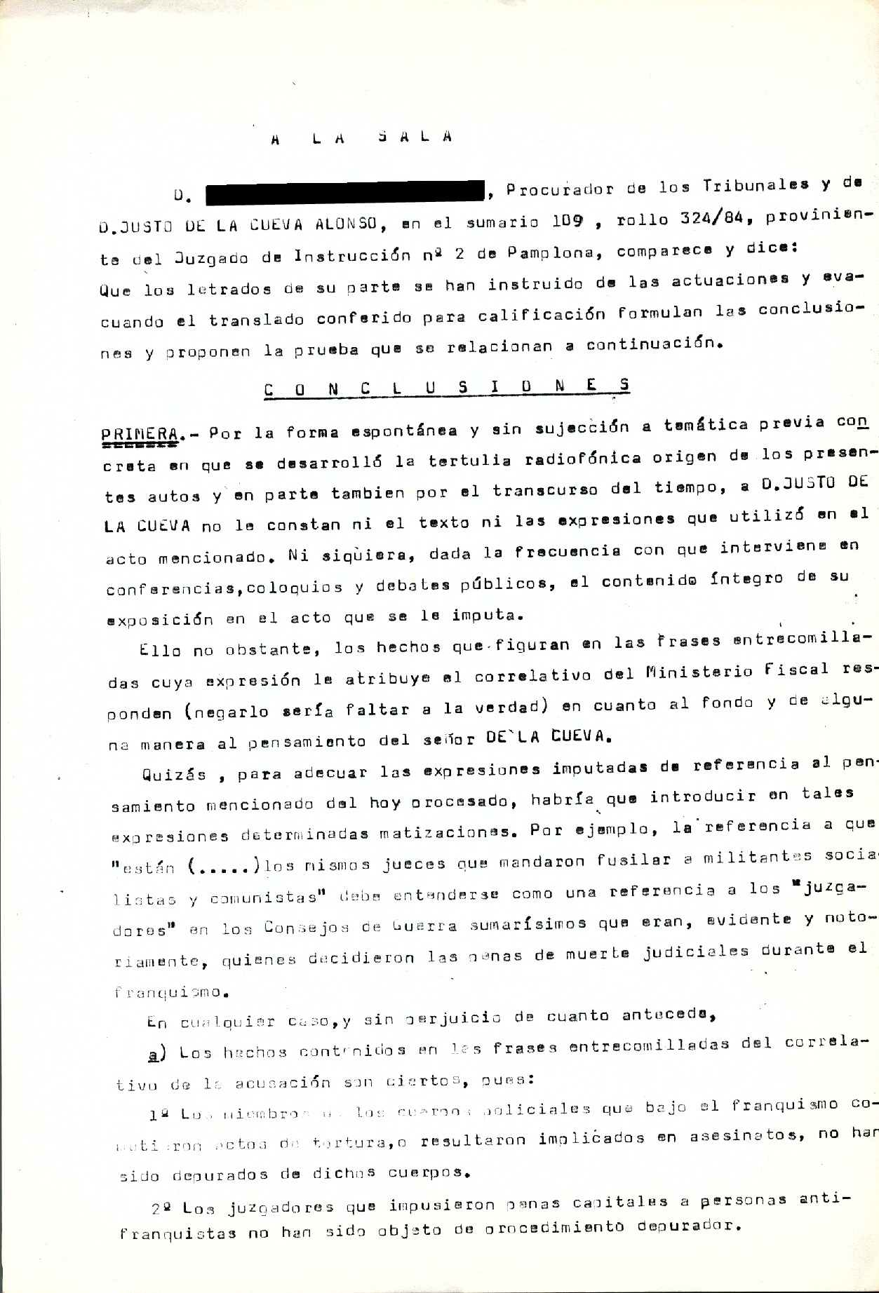 propuesta de pruebas de la defensa