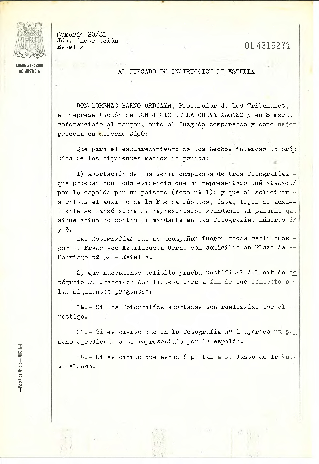 Fotografías aportadas por la defensa
